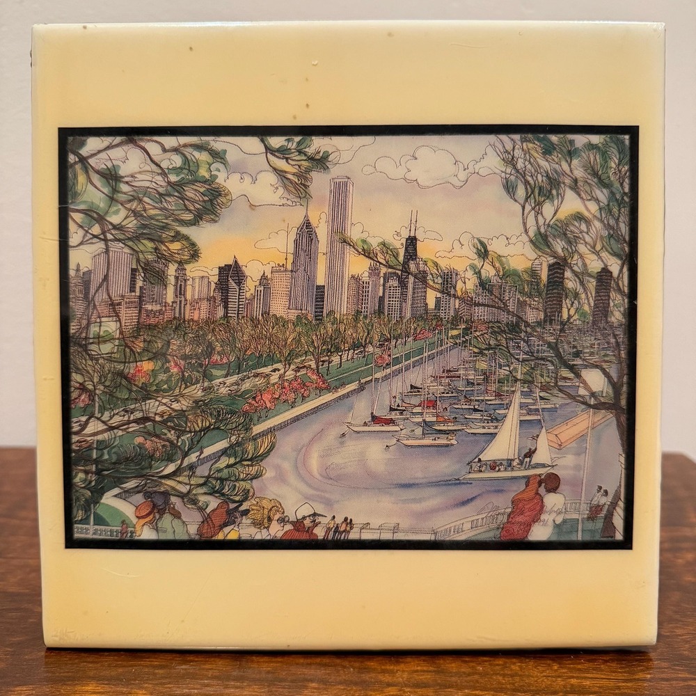 Decorative Ceramic Tile, "Chicago Skyline" by Mark McMahon